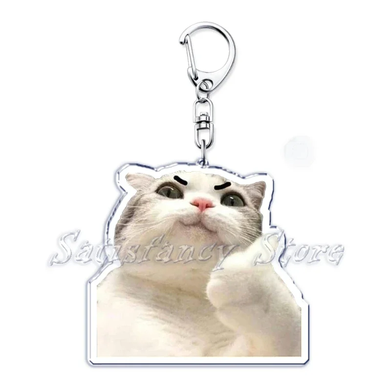 Cute Fun Bread Cat Funny Meme Key Chain Keychains Ring for Accessories Bag Pendant Keyring Jewelry Fans Love Gifts