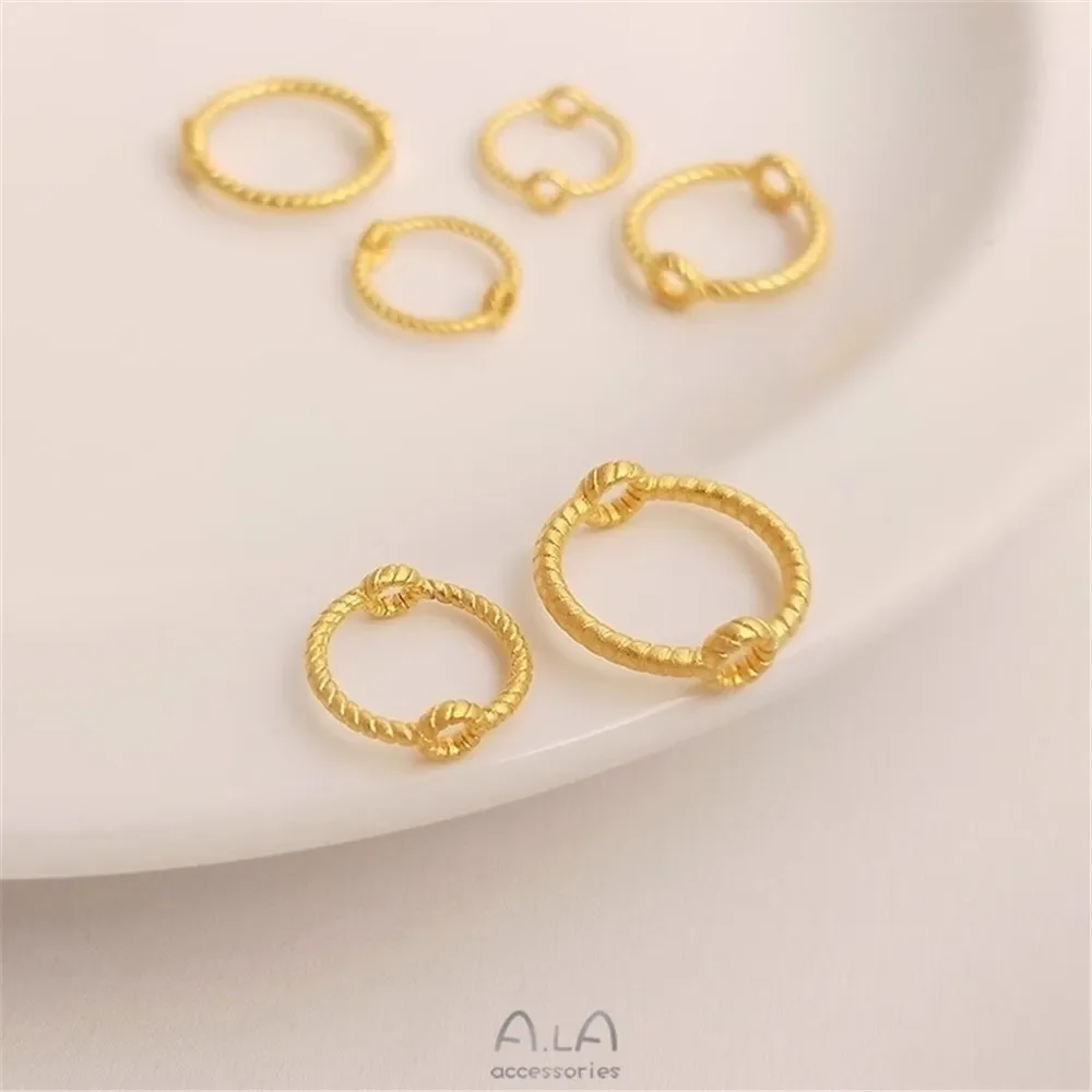 

Vietnamese Strong Gold Placer Bead Ring Round Thread Bead Ring Handmade Diy Bracelet Jewelry Bead Ring Accessories K054