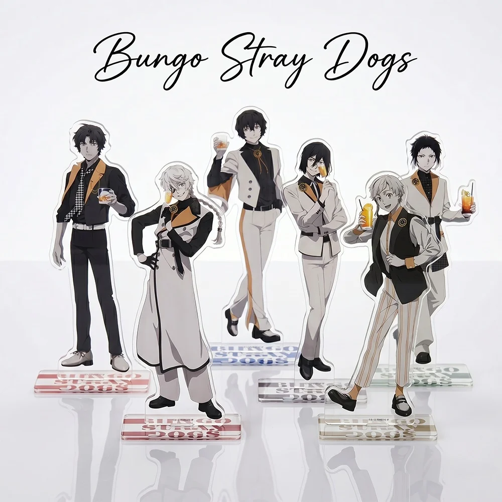 

Anime Bungo Stray Dogs New Souvenir Osamu Dazai Chuuya Nakahara 15CM Double Sided Acrylic Stand Keychain Desk Decor Collect Gift