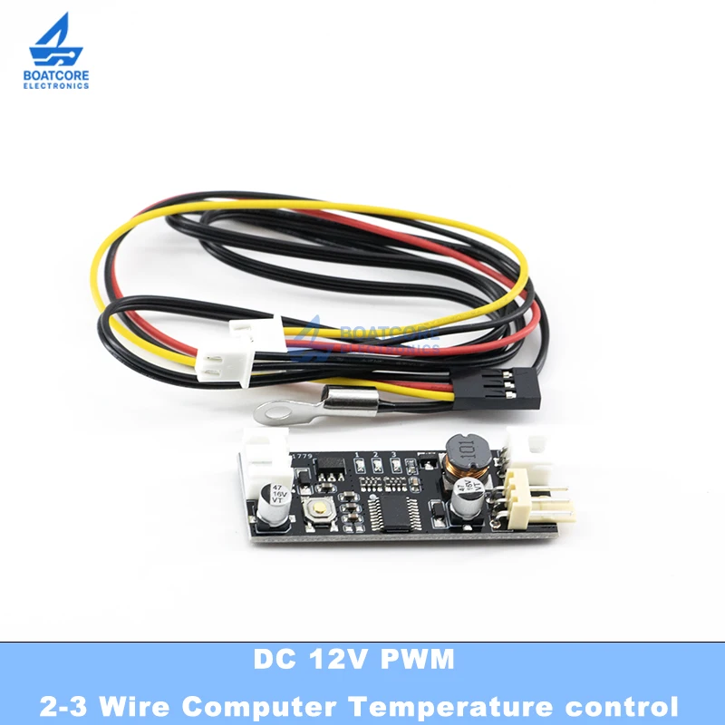 1PCS PWM DC 12V Fan Speed Controller Speed Governor 2-3 Wire Temperature Control Switch with Alarm for PC CPU Cooler Computer