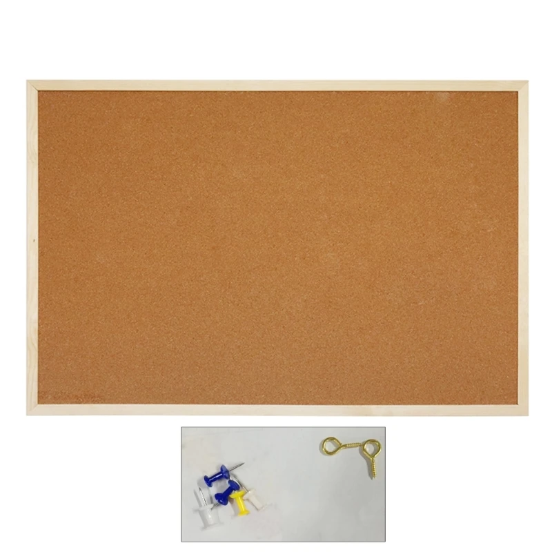 Vintage-Style Wooden Frame Cork Board Notice Board Dual-Sides 30x40CM 40x60CM