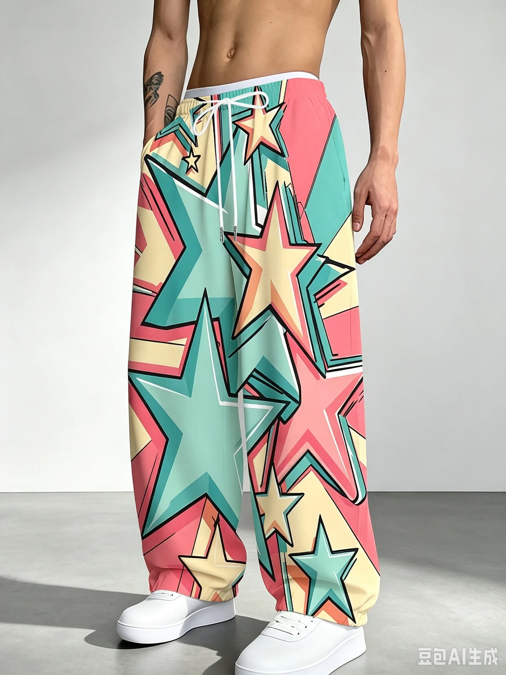 New Arrivals Trendy Pop Art Graffiti Print Unisex Pants, Straight‑Leg Casual Sweatpants For Street Festival Holiday Daily Wear
