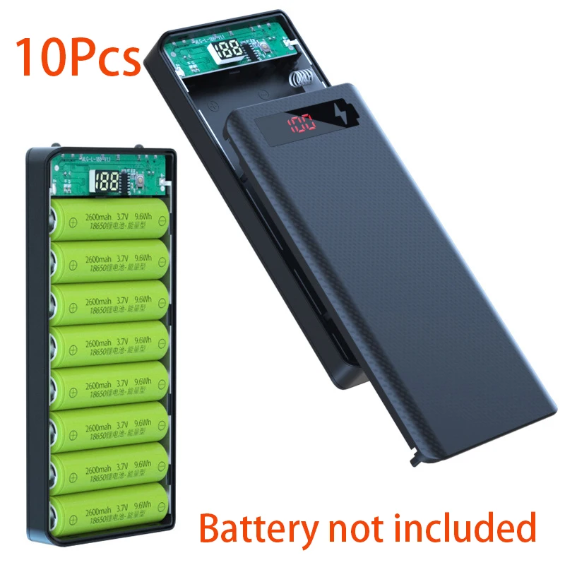 10Pcs 5V-2.1A Power 18650 Holder Organizer Batteries Box for Electronic DIY Holder DIY Bank Holder Case