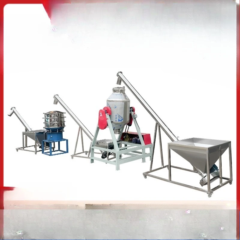 Miscelatore in acciaio inossidabile con linea di alimentazione a vibrazione per agitazione del trasportatore