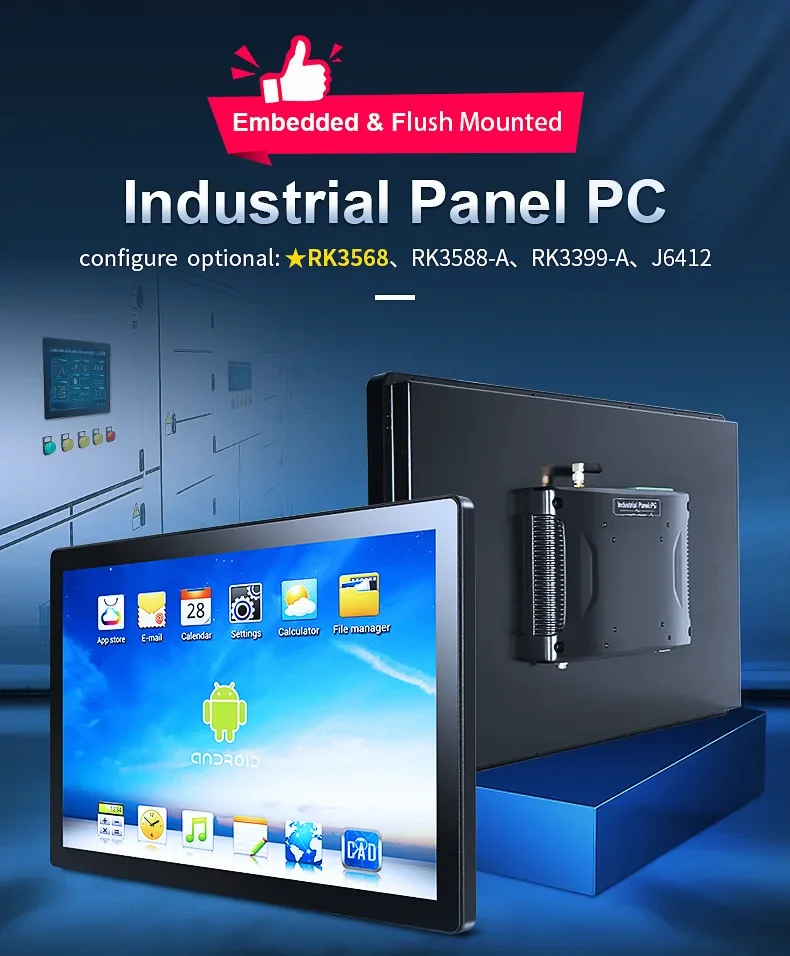 شاشة Touchhink 10 نقاط متعددة اللمس Hmi Ip65 Linux Win10 حافظة كمبيوتر صناعية لوحة أمامية شبكية صناعية الكل في واحد كمبيوتر #4