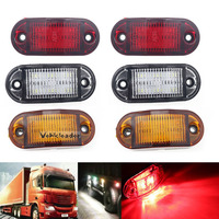 2pcs 12v 24v Side Marker Lights 6Led For Trailer Trucks Caravan Side Clearance Marker Light Lamp Lorry Amber Red White 10-30V