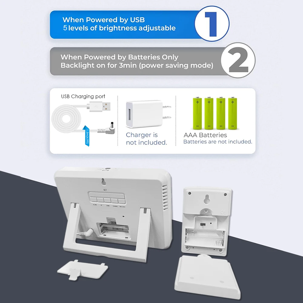 Weather Stations Wireless Indoor Outdoor Temperature Humidity VA Color Display Weather Forecast 3 Extra Temperature Sensors