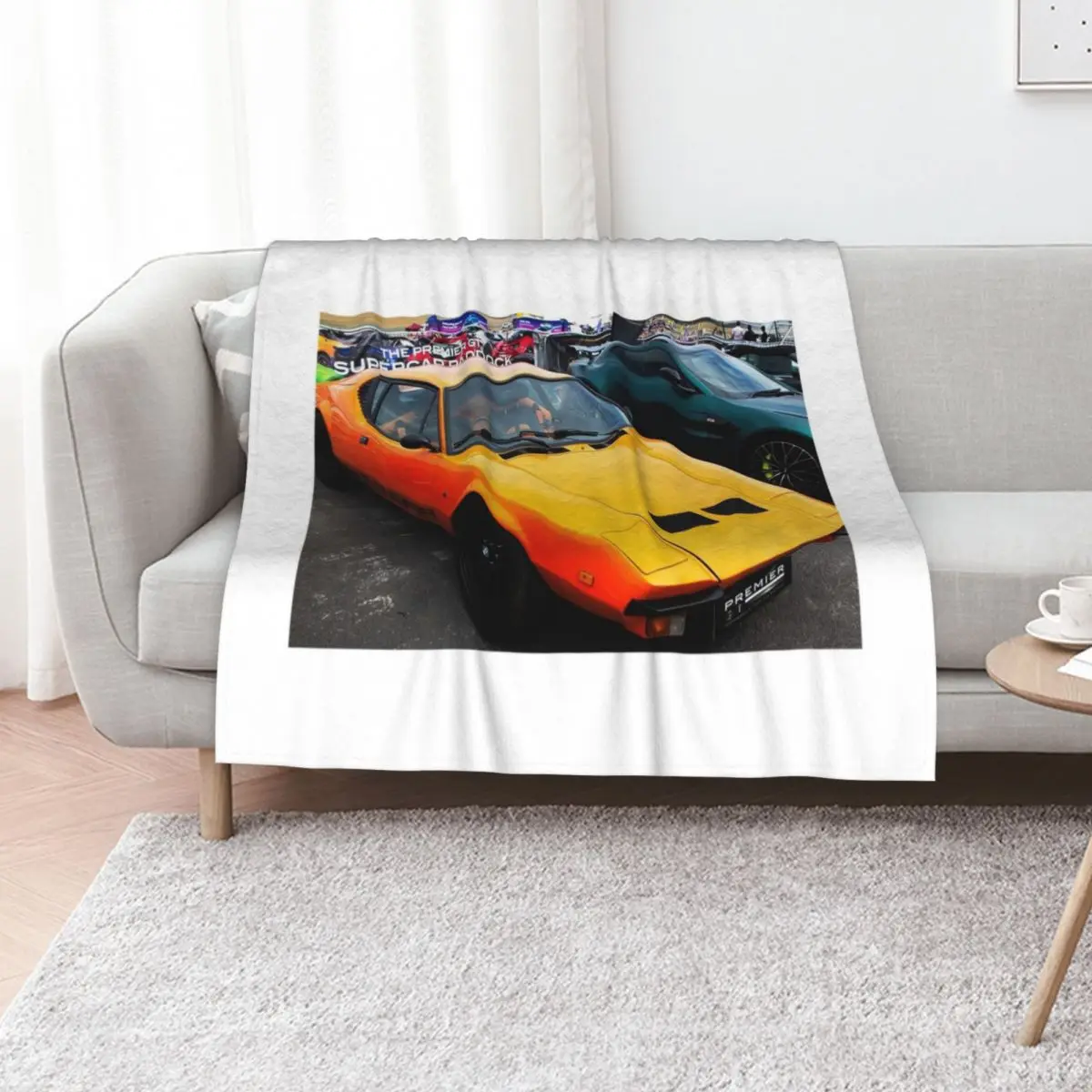 Classic De Tomaso Pantera in Orange Throw Blanket Thermal Thins Hairys Kid'S heavy to sleep Sleeping Bag Blankets