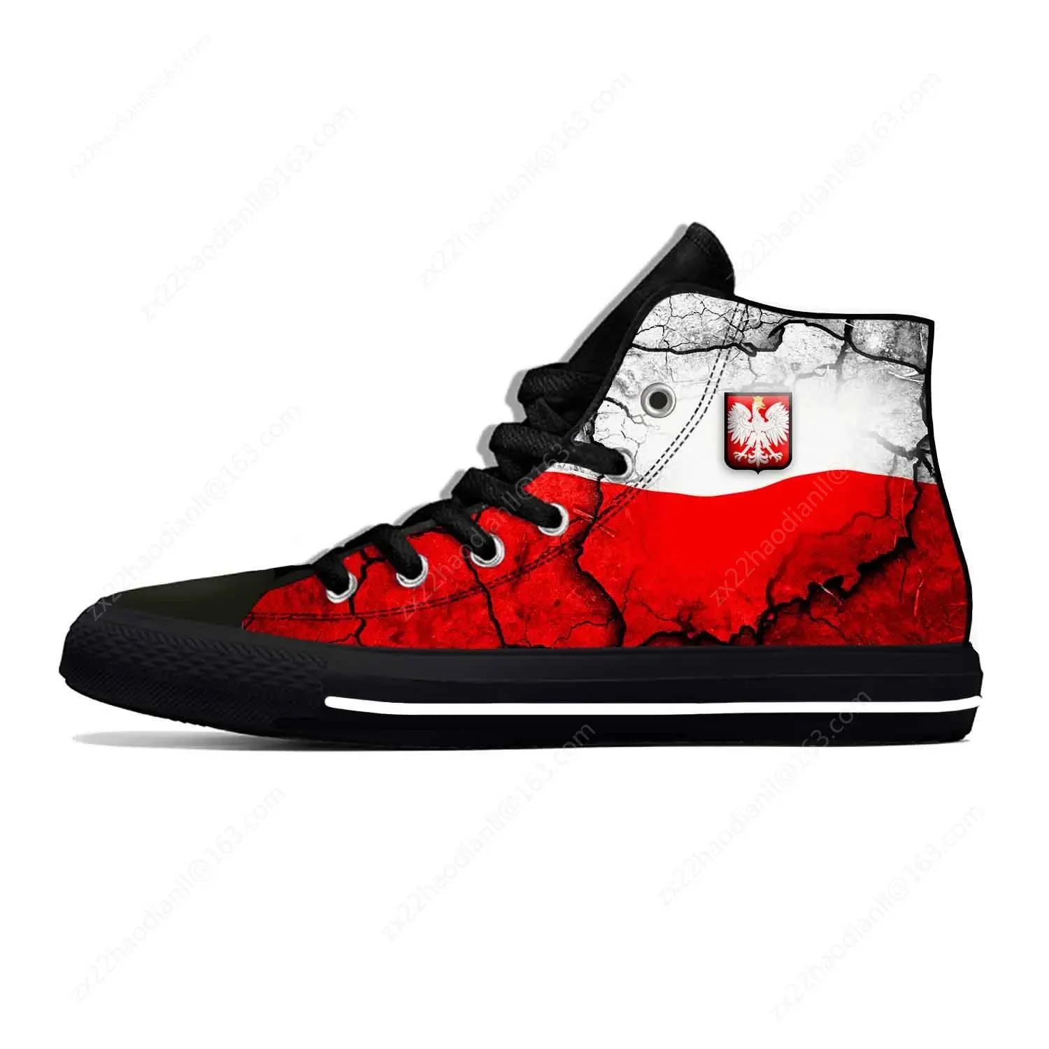 Poland Polish Flag Patriotic Pride Fashion Funny Casual Cloth Shoes High Top Lightweight Breathable 3D Print Men Women Sneakers