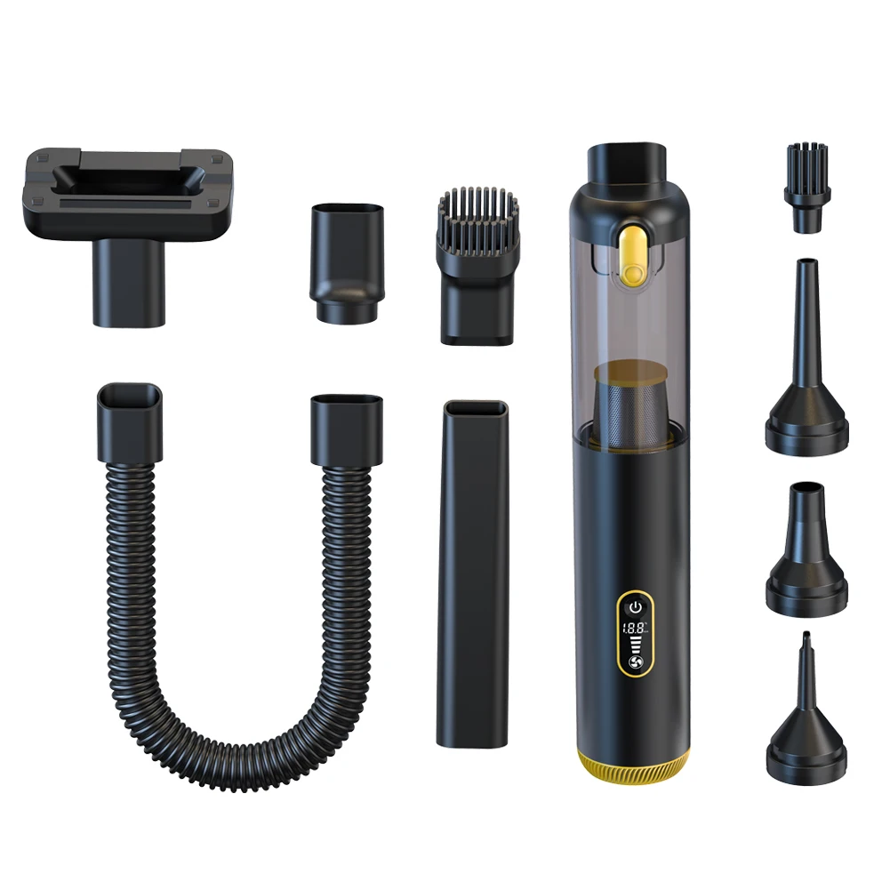 Portable Cordless Mini Car Vacuum Cleaner Custom Logo 82600 RPM Motor 3 1 High Power 18000PA Air Duster Metal Material V23S