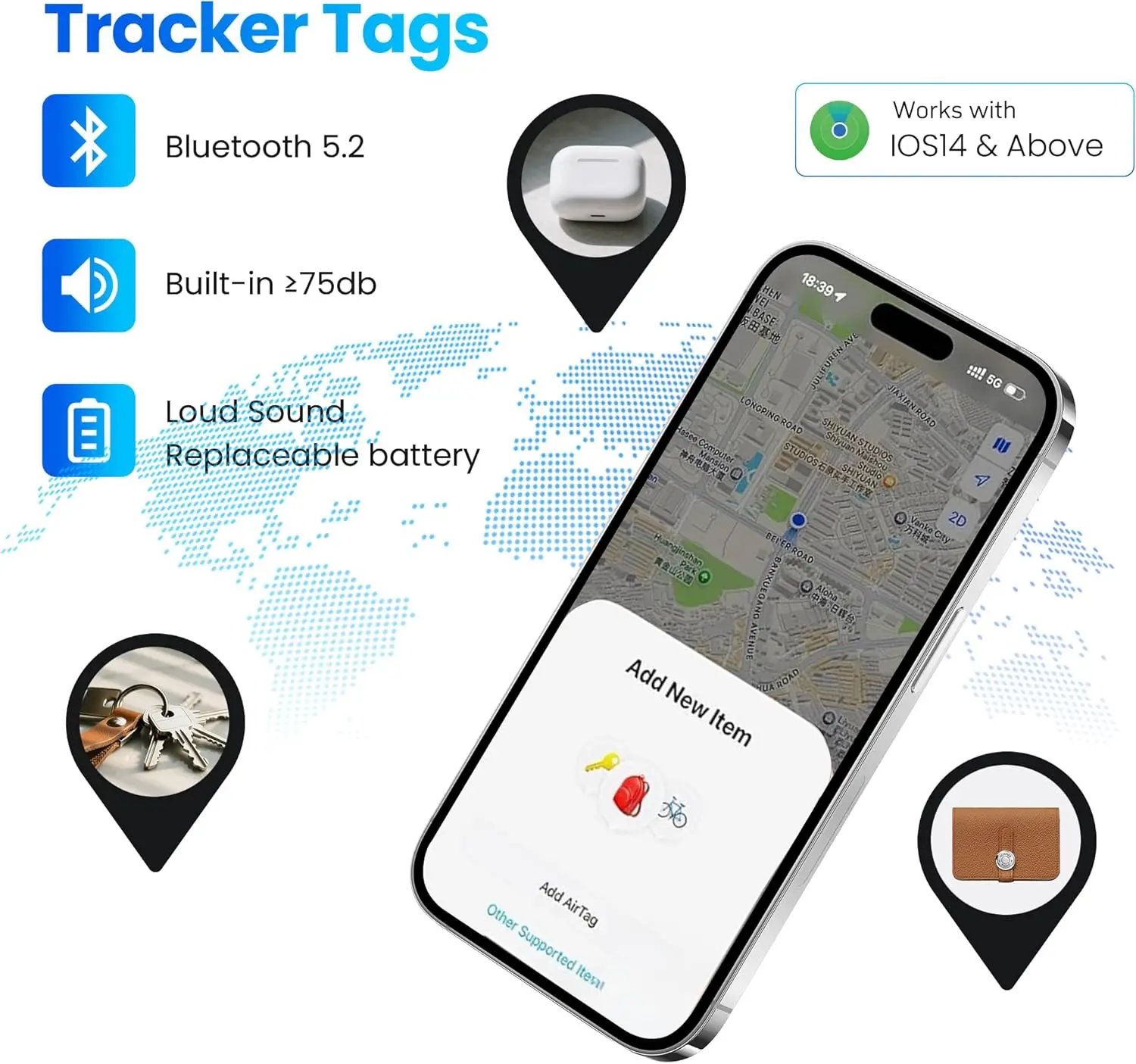 Real-time tracking AirTag Smart Alert Bluetooth Tracker PetTracker Anti-verloren apparaat Compatibel Kinderveiligheid Smart Gadget