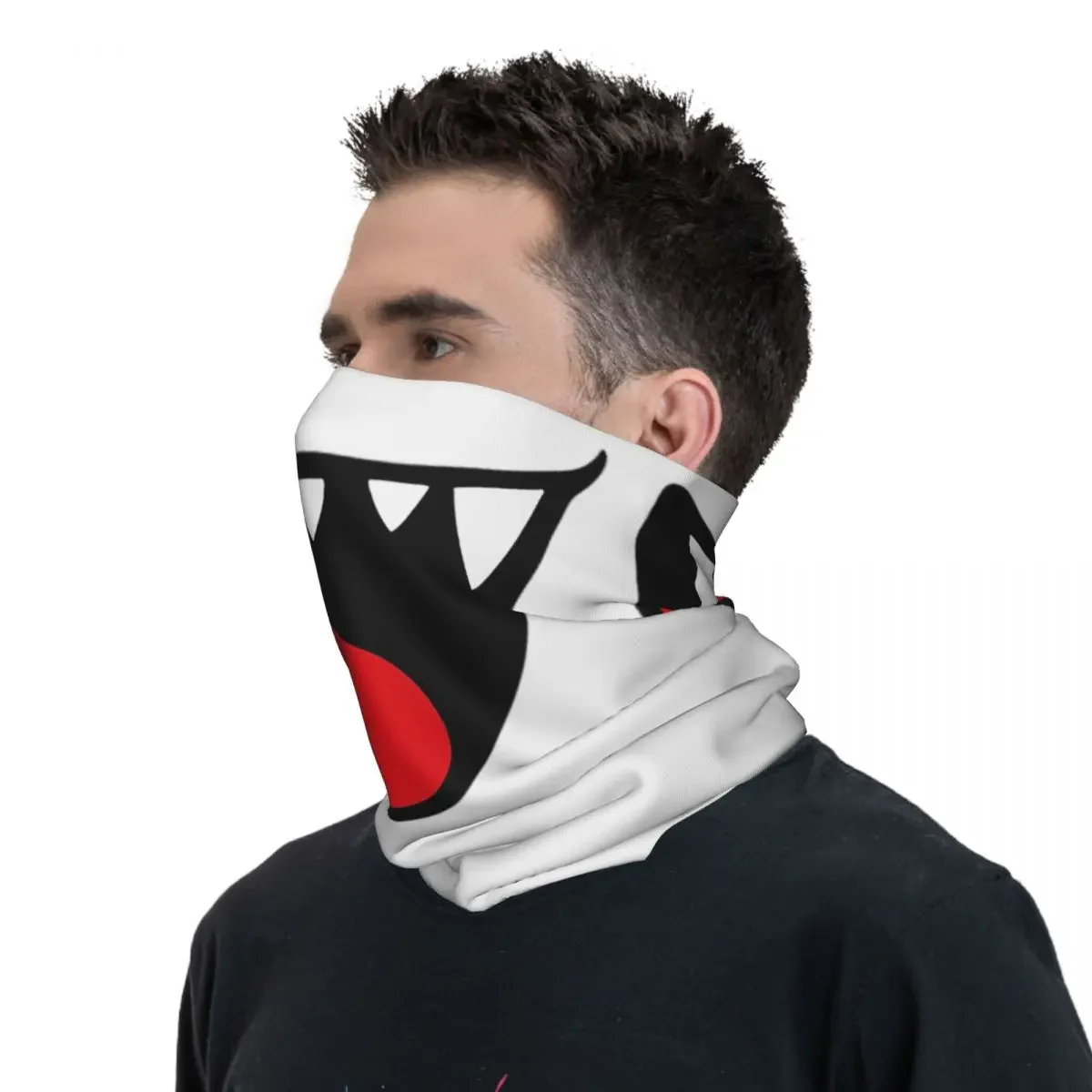 Masque imprimé Boo-Ghostface pour hommes et femmes, bande de sauna chaude, écharpe de cou, bandana rétro, jeu vidéo, cyclisme, adulte, hiver