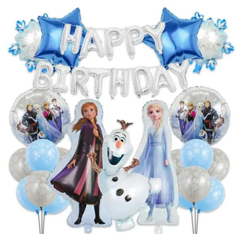 Girls Birthday Frozen Birthday Balloon Set Elsa Anna Snowbowl Princess Weekend Birthday Arrangement Cartoon  wedding  bride