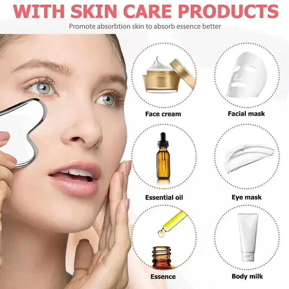 1/3PCS Ice Face Roller สแตนเลส Gua Sha ชุดเครื่องนวดหน้าลูกกลิ้งนวดหน้า Face Lifting Beauty Skin Care เครื่องมือ