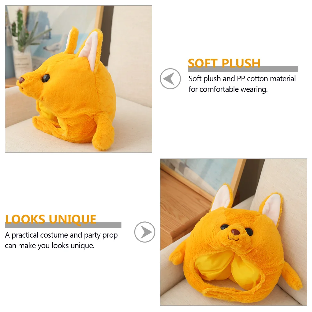 

1 pc Adorable Kangaroo Shaped Headgear Comfortable Pillow Decorative Headdress For Party Photo Props Winter Wear Lovable Costume