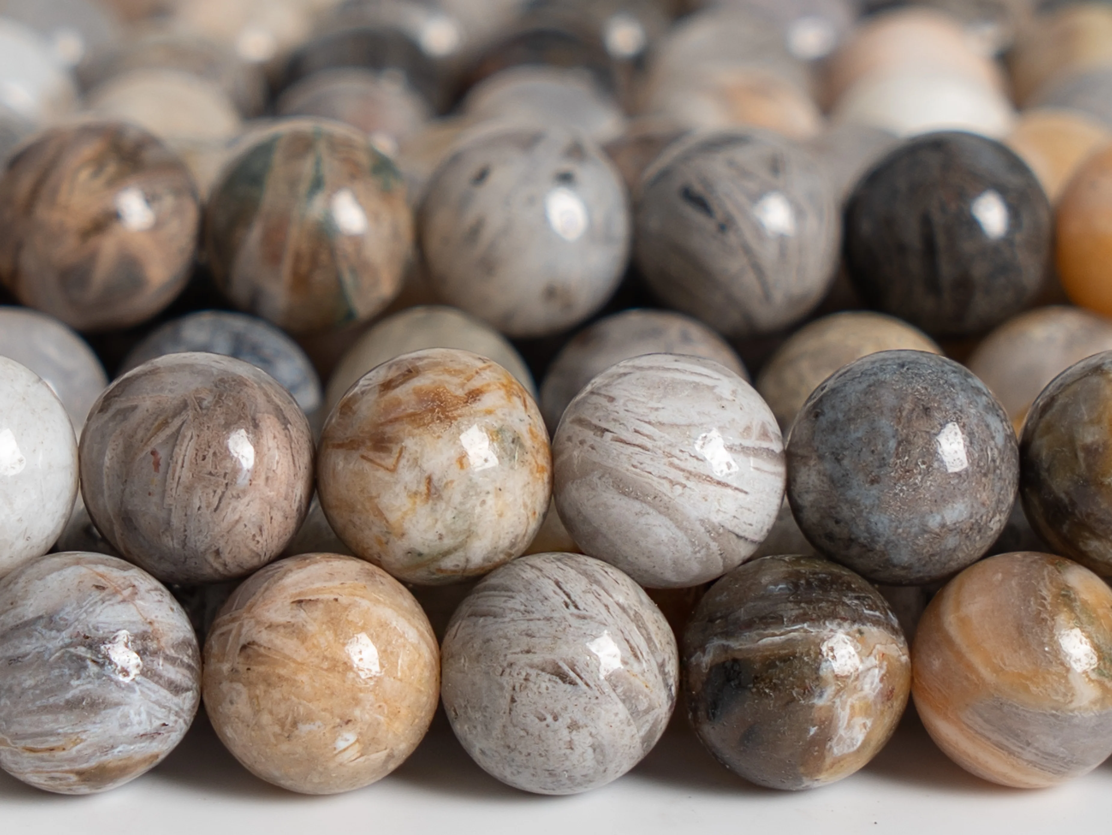 Genuine Natural Bamboo Agate Beads Grade AAA  Gemstone Round Loose Beads 4/6/8/10mm for Jewelry Making