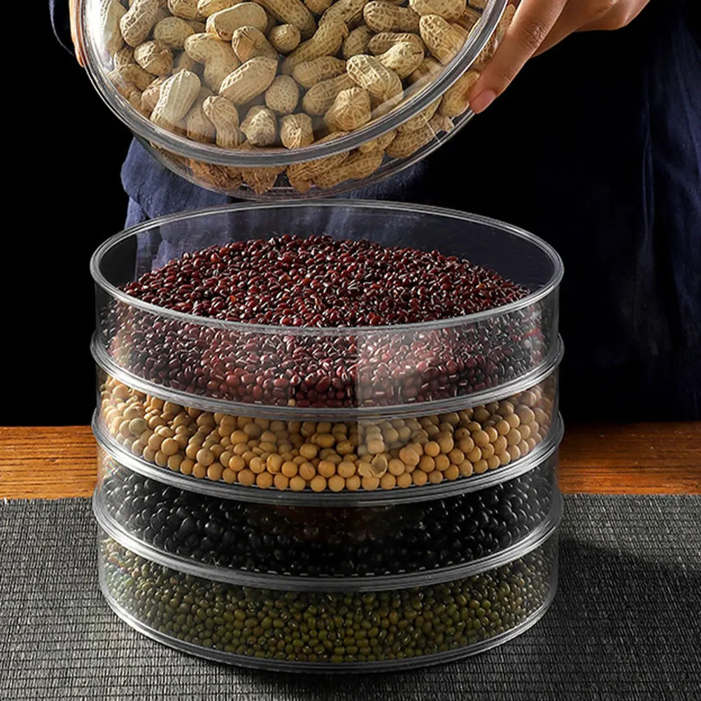 

4 Tier Transparent Tea Cake Storage Box Stackable Household Food Organizer for Tea Leaves Loose Leaf Canister Kitchen Container