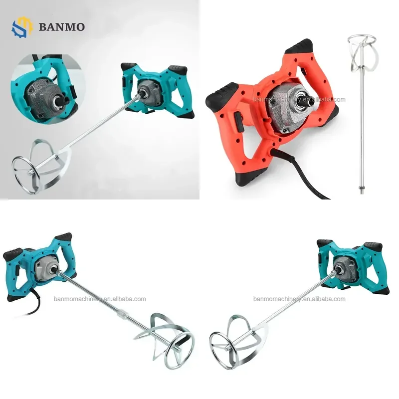 Premium Handheld Electric Mortar Mixer 6 Speed Adjustable High Power Cement Paint Putty Powder Coating Construction Site