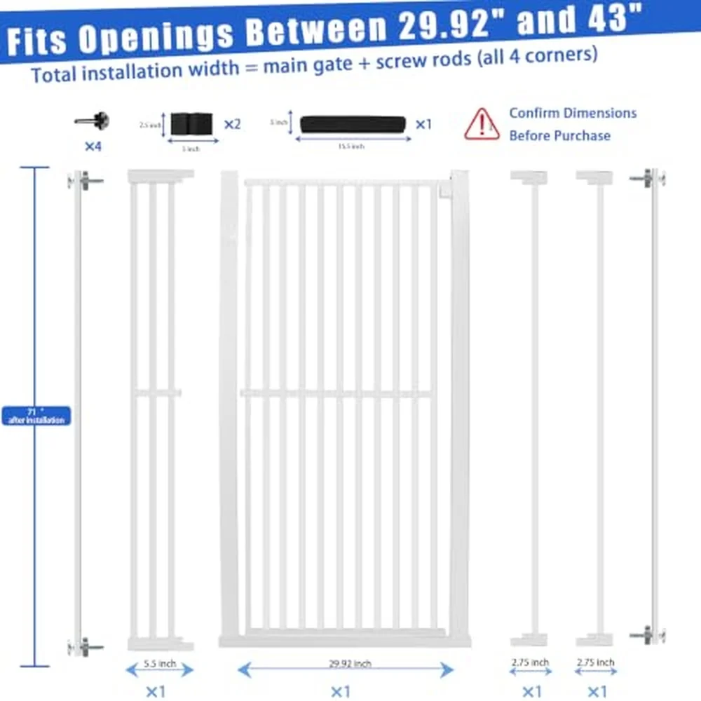 71 Inch Extra Tall Pet Gate for Cats