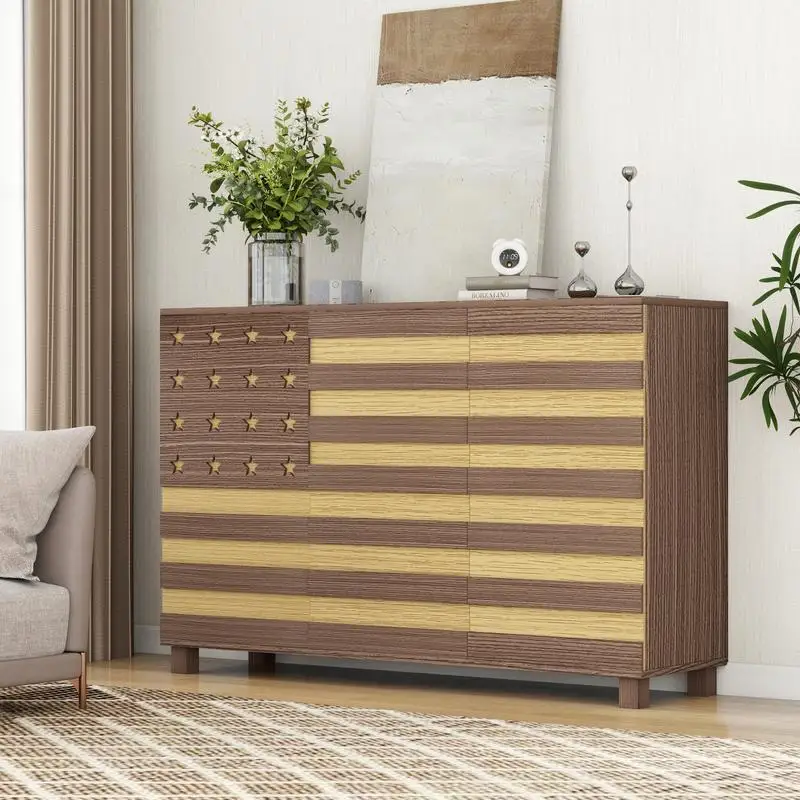 خزانة جانبية للبوفيه مقاس 55 بوصة - مساحة تخزين مطبخ متعددة الاستخدامات مع حرفية منحوتة يدويًا، تتميز بدرجين و3 أبواب، #2