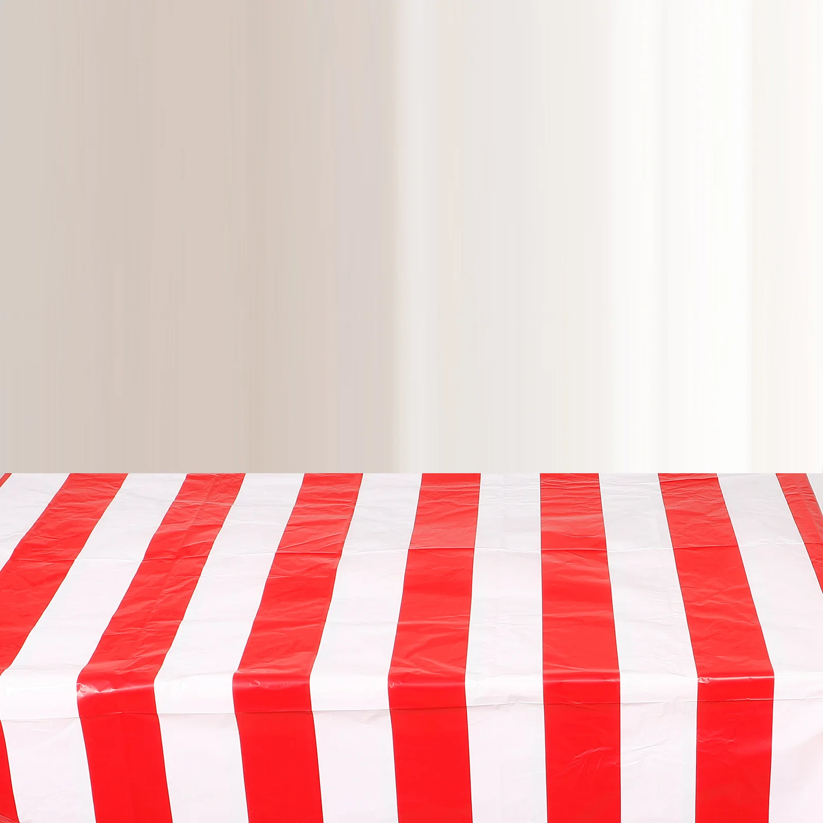 مفرش طاولة سيرك مخطط قابل لإعادة الاستخدام، غطاء حفلات بلاستيكي مستطيل الشكل، ديكور طاولة أعياد الميلاد، مفرش طاولة مخطط