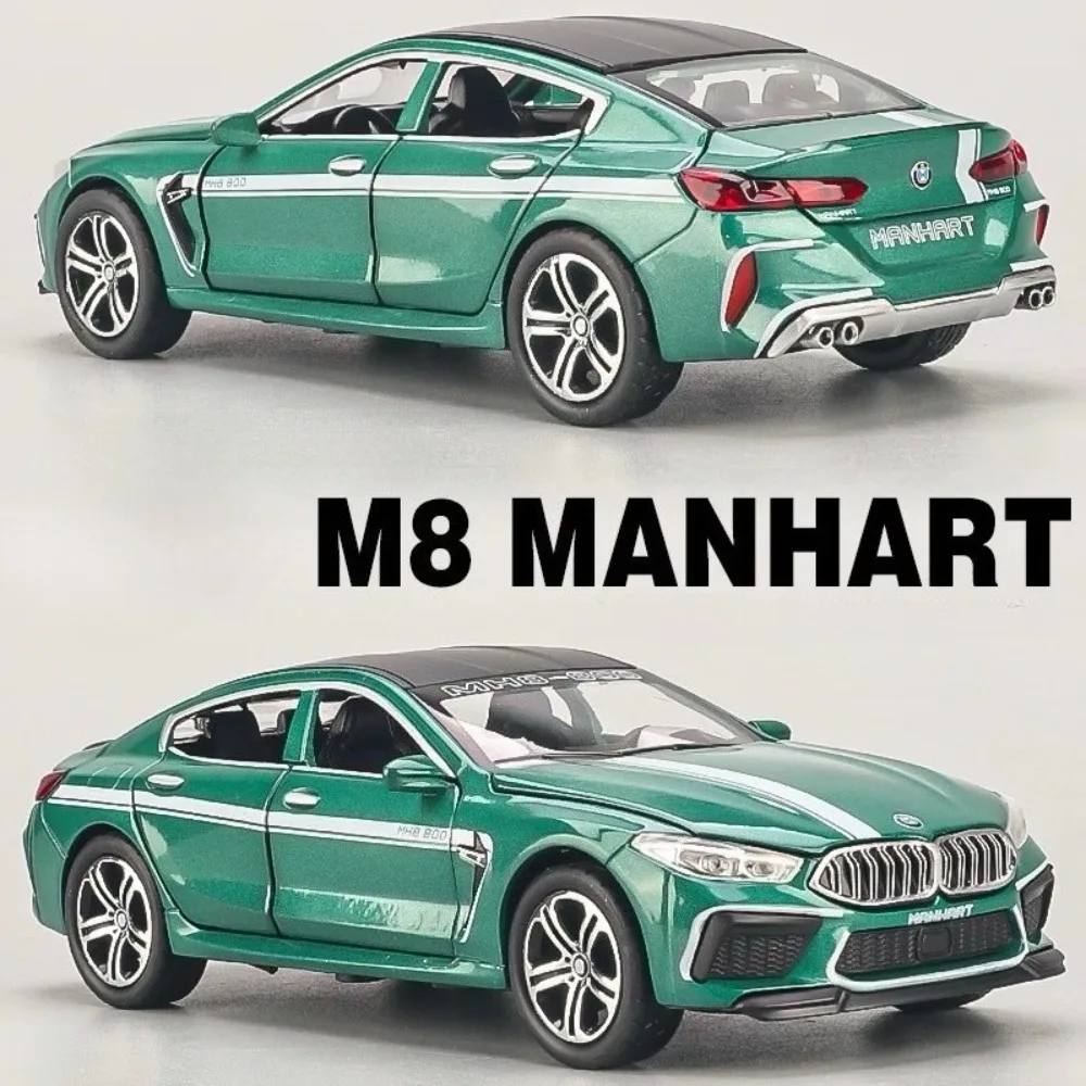 1:32 Scale M8 MANHART 320i Toy Car Model Metal Diecast Doors Opened Pull Back Simulation Vehicle Models Decoration Kids Gift Boy