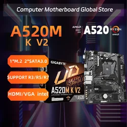 GIGABYTE AMD A520M K V2 AMD A520 DDR4 마더보드, 세트 소켓 AM4, 모든 신제품 PC 마더보드