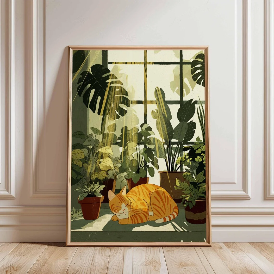 Plant Parent Day - Güneş Işıltılı Bitki Penceresi Kedi Duvar