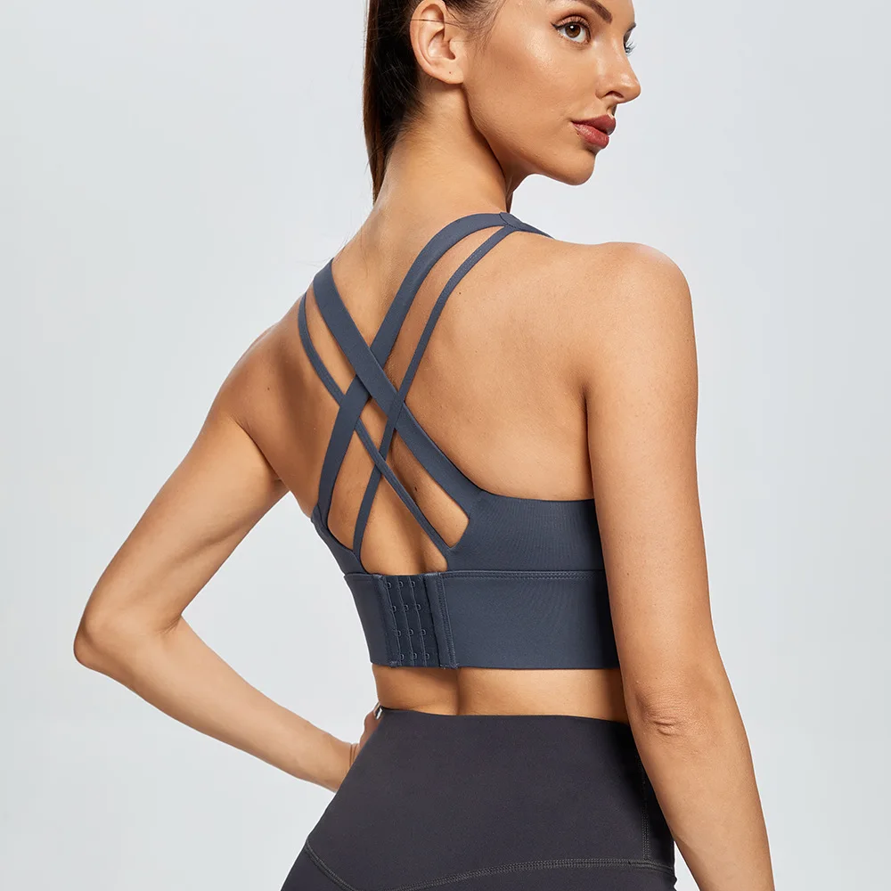 Gym Push Up Bra Women Sports Bra Back Closure High Impact Workout Sport Top Crop Fitness Wear For Yoga Gym Brassiere Sportswear
