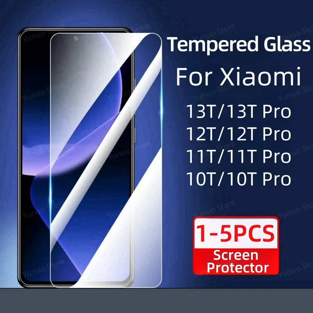 1-5PCS Tempered Glass For Xiaomi 13T Pro 12T 11T 10T Pro Protective Glass 12TPro HD Screen Protector On Mi 13TPro Accessories