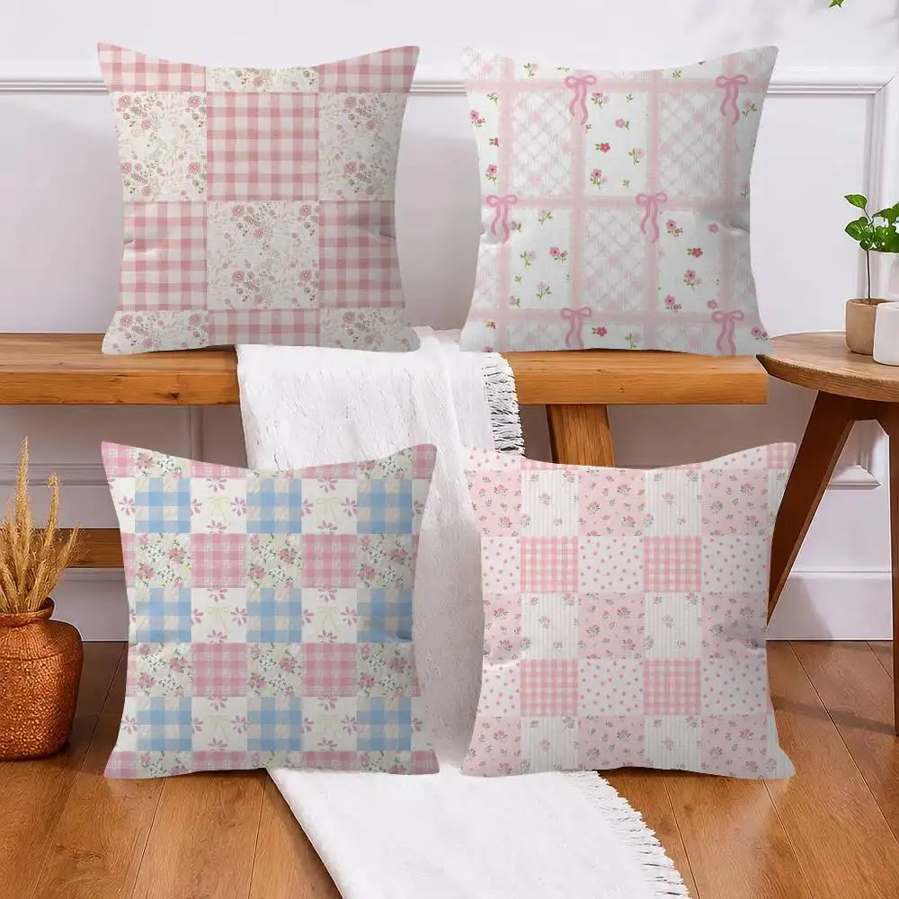 Beauty Pink Floral   Cushion Cover Inches Farmhouse Decor Home Throw Pillow Covers for Couch Decorations