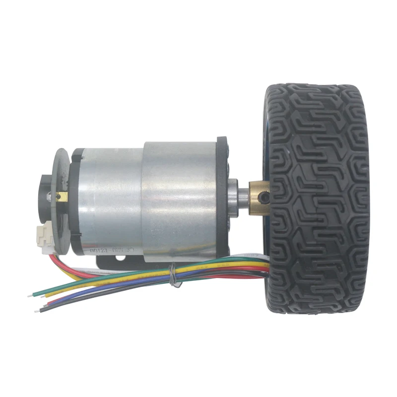 Motores con engranaje de 37mm de diámetro para coche inteligente, Motor de engranaje de 12V y 24V CC con codificador y Kit de rueda para motor de arranque de JGB37-520 DIY