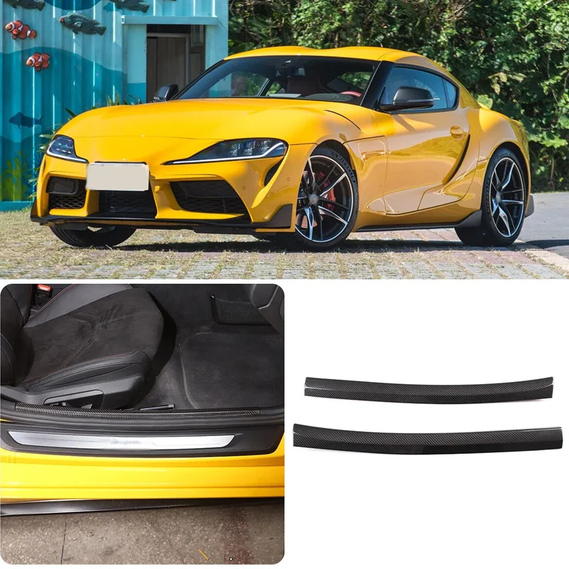 For 2019-2022 Toyota Supra  Real carbon fiber Built-in threshold strips Car interior modification and decorative accessories