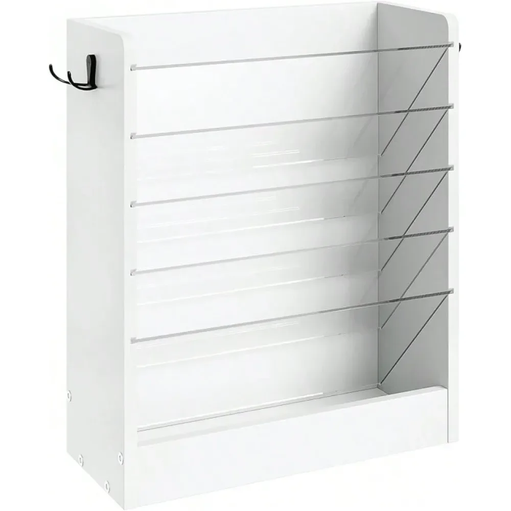 

Органайзер для офисных документов, 6-ярусный вертикальный подвесной держатель с 2 боковыми крючками, винтажный деревянный ящик для хранения журналов с