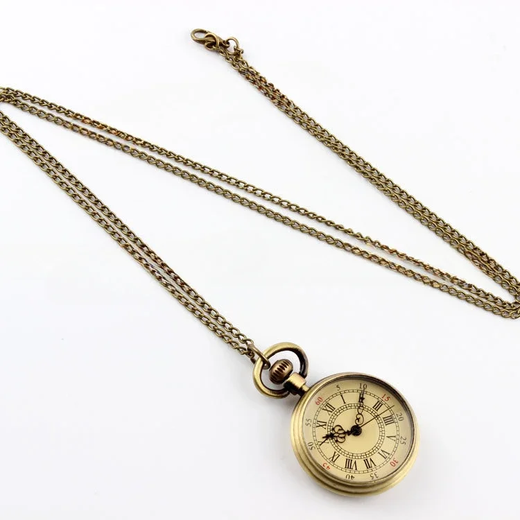 Small Roman digital scale pocket watch Shi Ying retro linked list sweater chain Joker for men and women