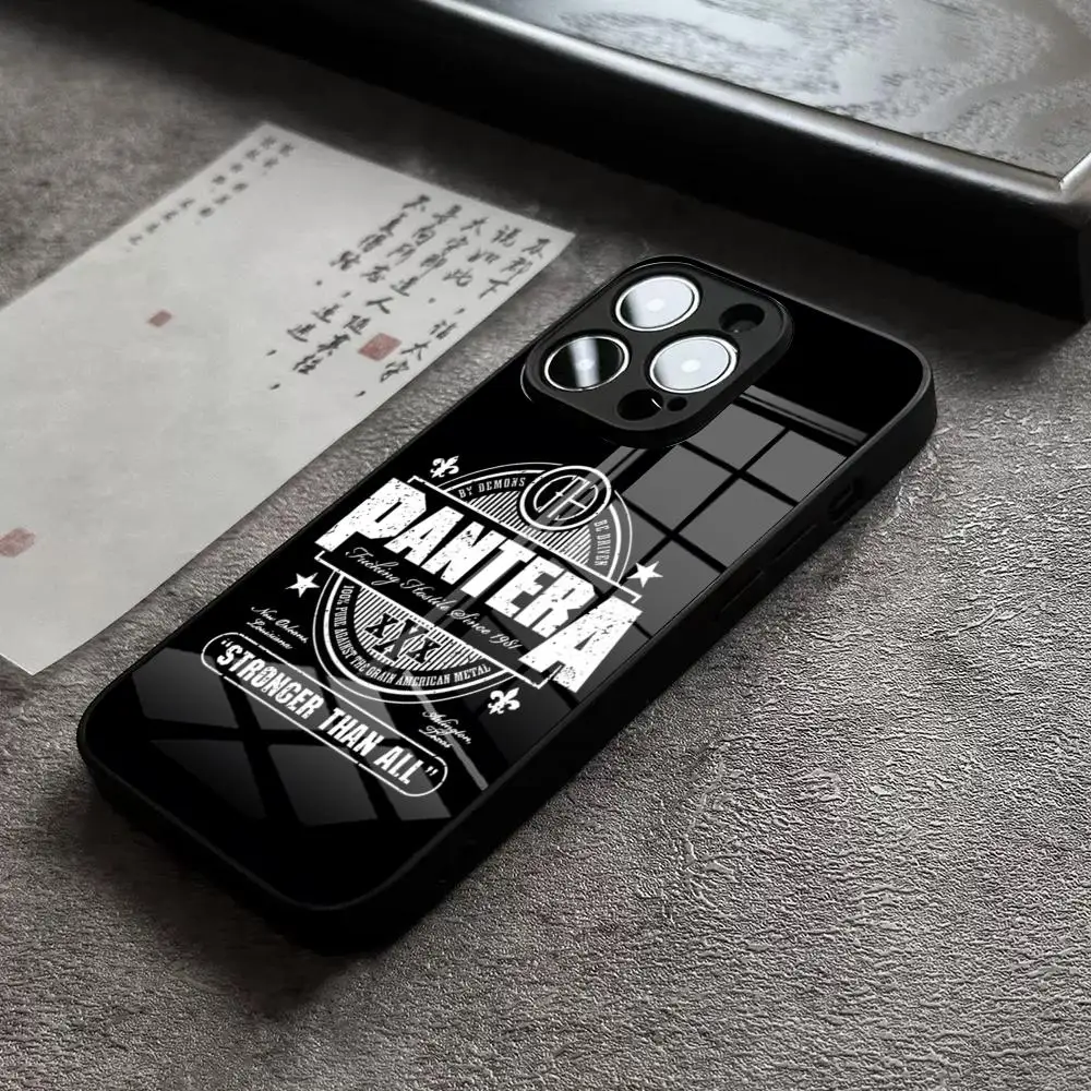 Classic Vintage P-pantera Band Phone Case For IPhone 17 15 Pro Max 13 12 16 Pro 11 14 Plus X XR XS 8 7 Plus SE Glass Cover view 4