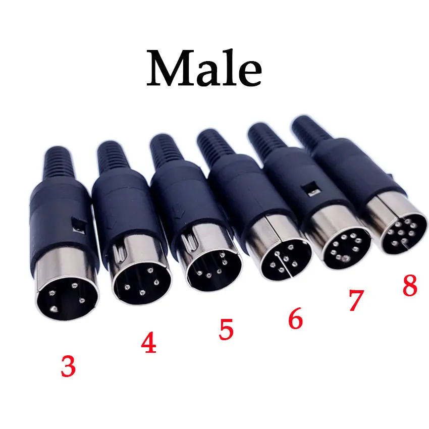 1 PCS Large S Terminal DIN Male/Female DIN Plug Connector 3/4/5/6/7/8/pin PLC Plug Chassis Cable Assembly with Plastic Handle