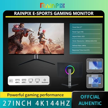 PC용 게이머 모니터, 27 인치, 4K, 144hz, 게임용 LCD, 1ms, HDR400, HDMI, DP, 높은 색 영역, 퀀텀 닷 기술 모니터