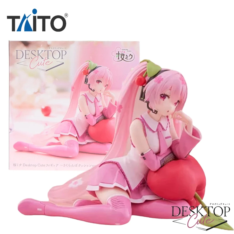 

Kawaii TAiTO Hatsune Miku Desktop Cute Sakura Miku ~Вишневая подушка Ver.~ ПВХ 13 см Аниме Фигурки Модель Коллекция игрушек