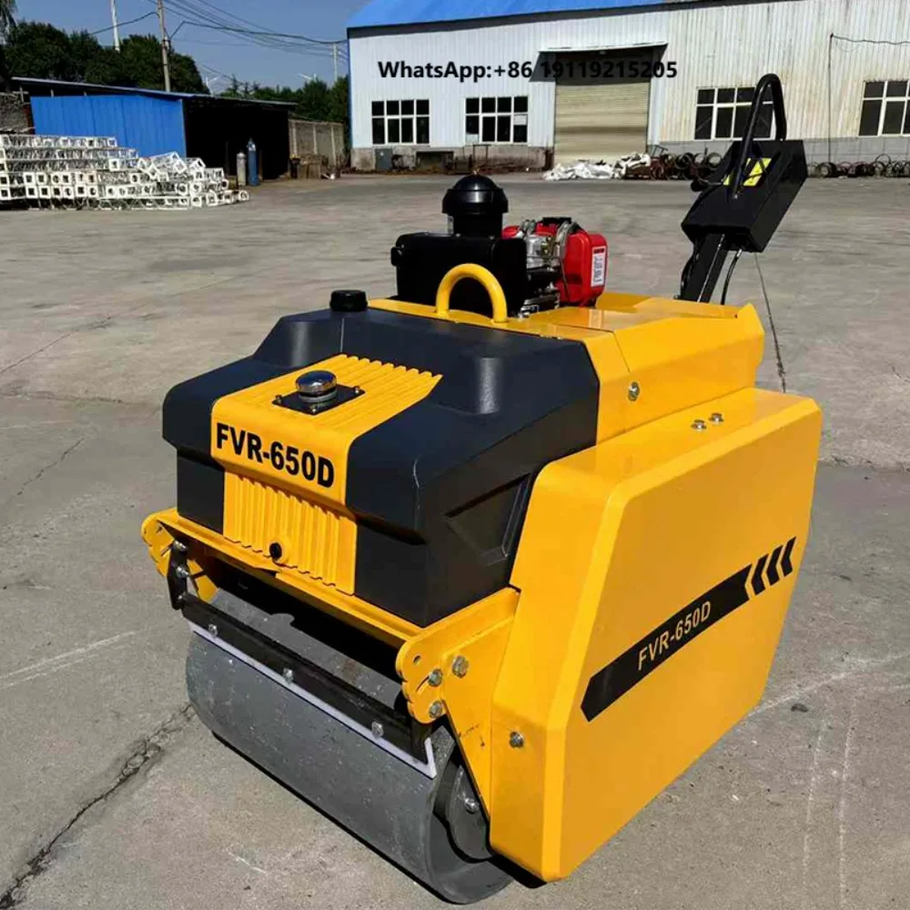 China Factory 0-4km/h Vibratory Ride on Road Roller Walk Behind Road Roller with Two Wheels
