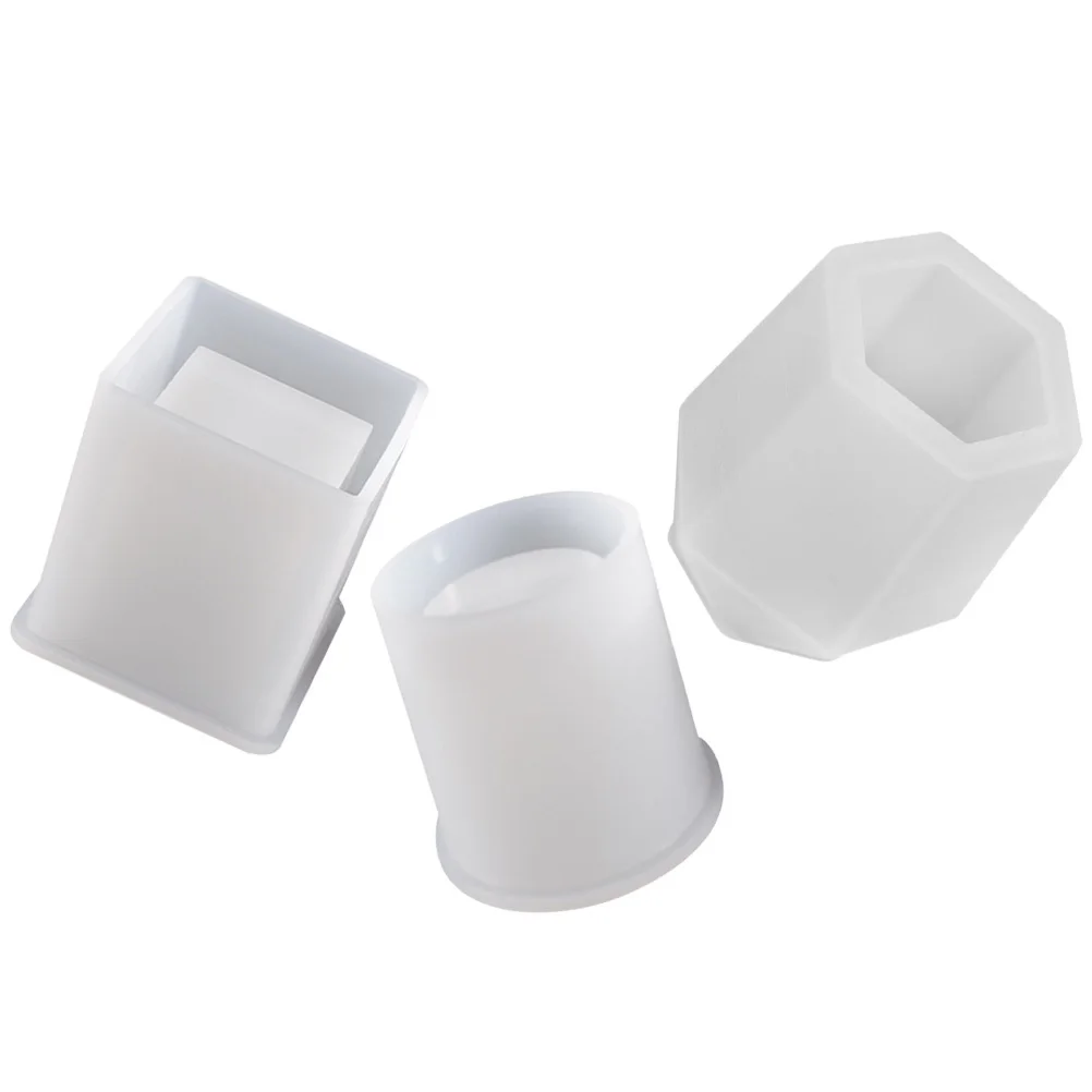 

3Pcs Silicone Pen Holder Molds Creative DIY Epoxy Mold Pen Pot Mould for Personalized Desk Organizer Personalized Box Mould