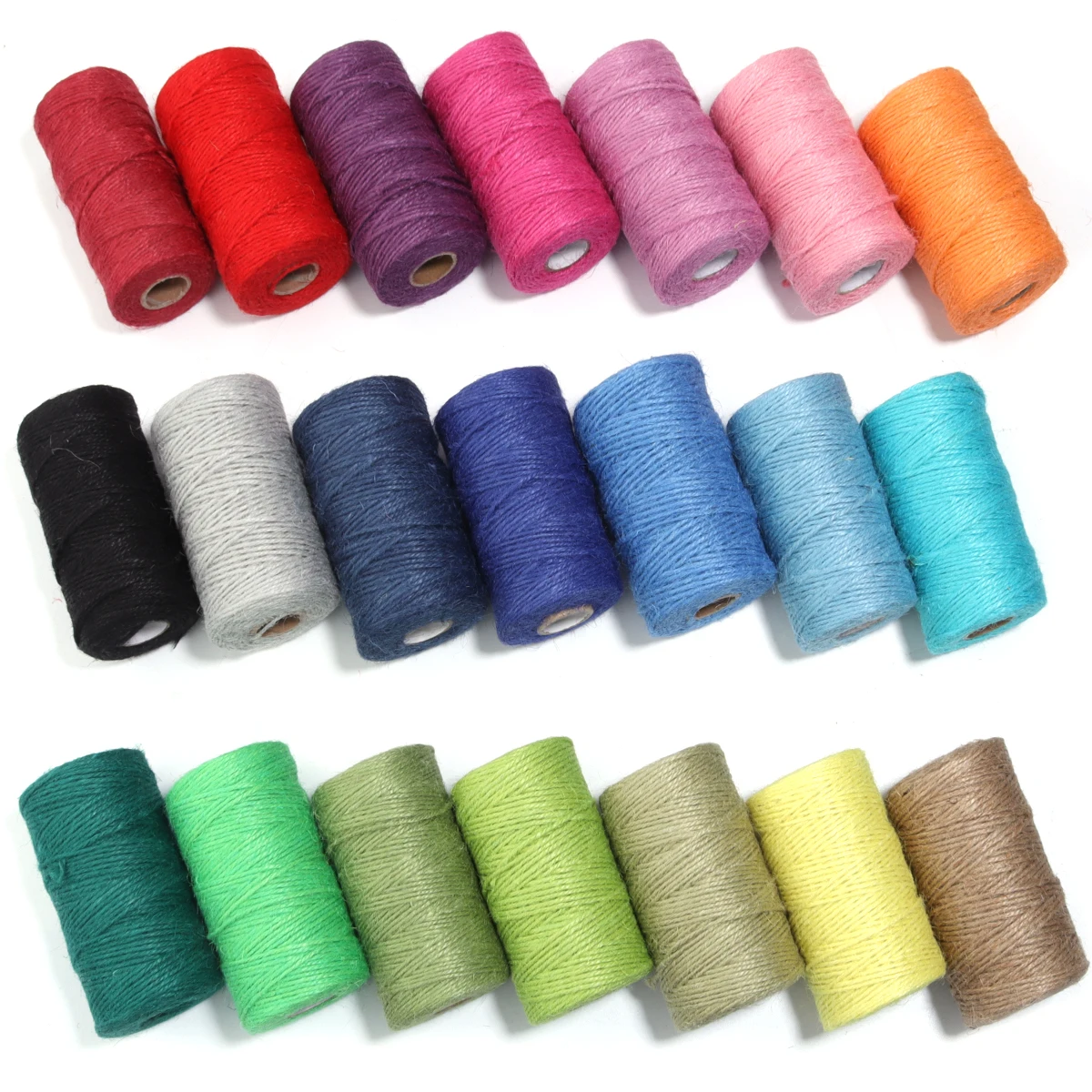 100meters/roll 3 Strand Colorful Jute Rope Jute Twine Thread For DIY Sewing Handmade Clothing Bag Wedding Home Decor Accessories