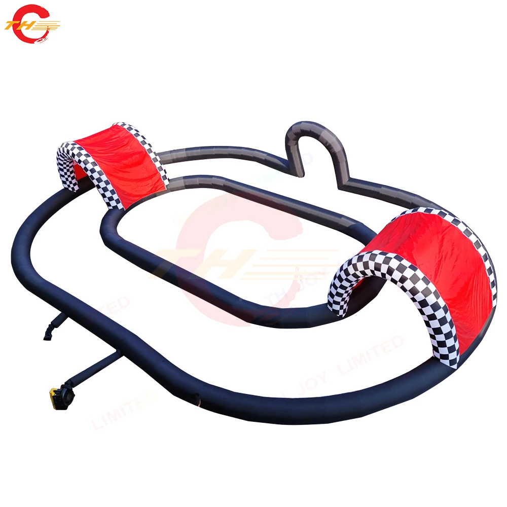 

Free Shipping! 15x10m Black Inflatable Race Track Bumper Balls Racing Court for Sale