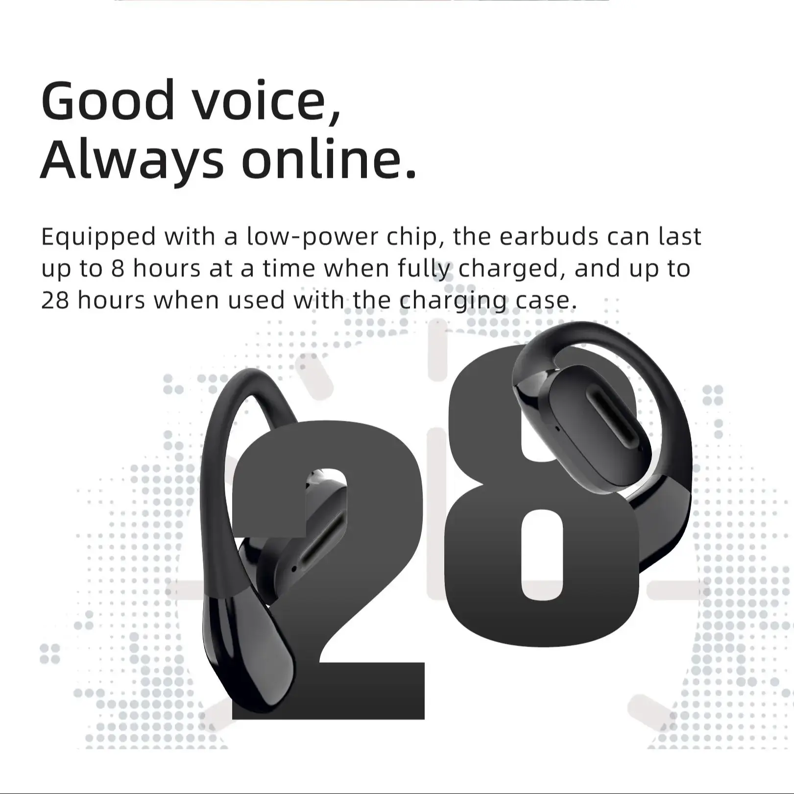 NORTH EDGE Open Ear Wireless Headset Active Noise Cancelling OWS Earbuds Bluetooth Hanging Headphones for Comfortable Wear