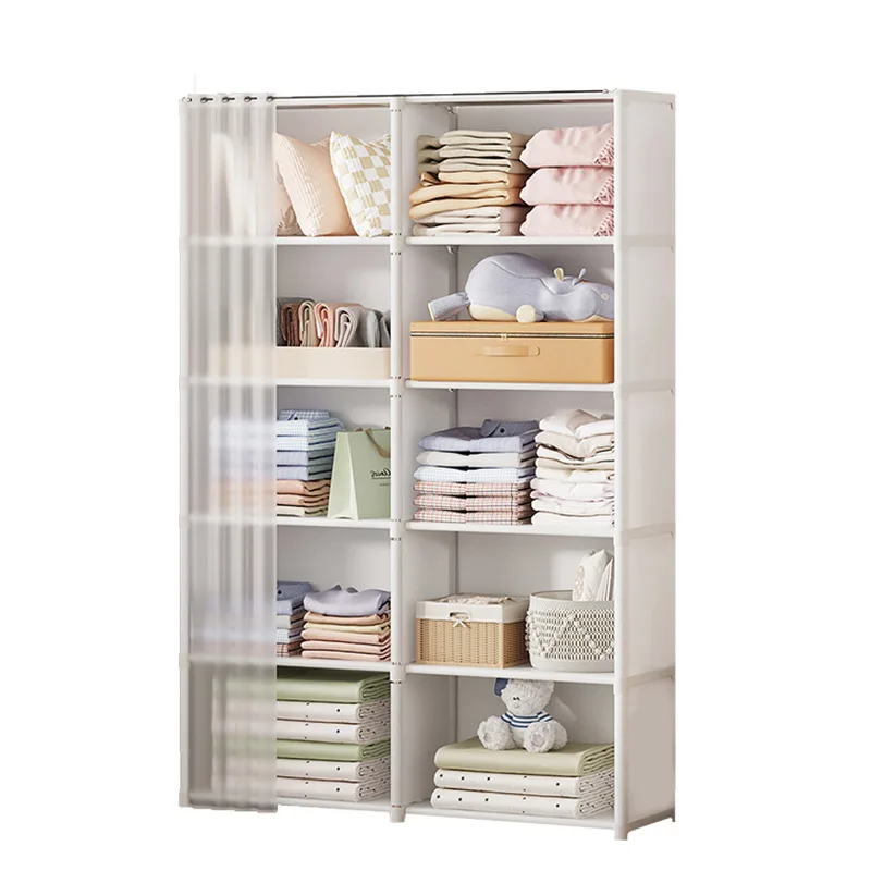 Storage cabinets household bedroom dust-proof simple wardrobe room dormitory finishing cabinets rental house small wardrobe