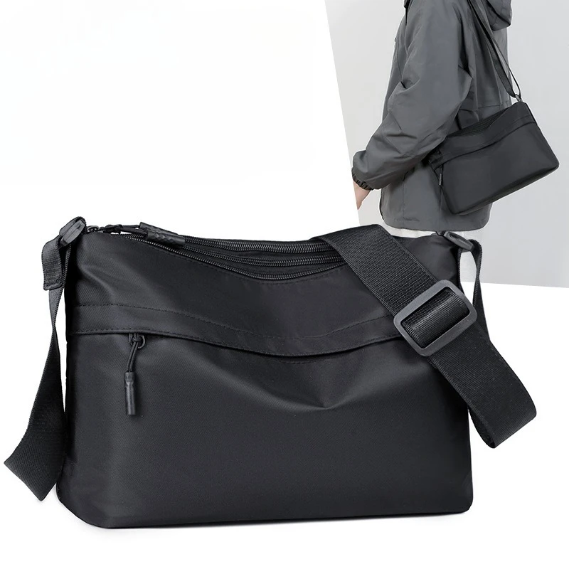 New Business-style Men's Crossbody Bag - Simple and Multi-functional Single-shoulder Bag with Large Capacity for Outdoor Storage