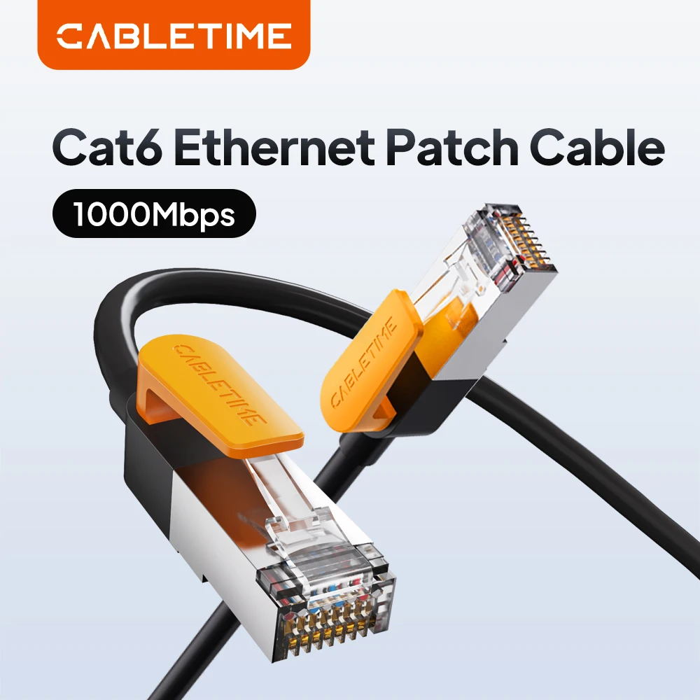 CABLETIME Cat6 Ethernet Cable LAN Cable UTP CAT 6 RJ 45 Network Cable UTP Cat6 3M 5M 8M 10M for Patch Cord Router Laptop LAN
