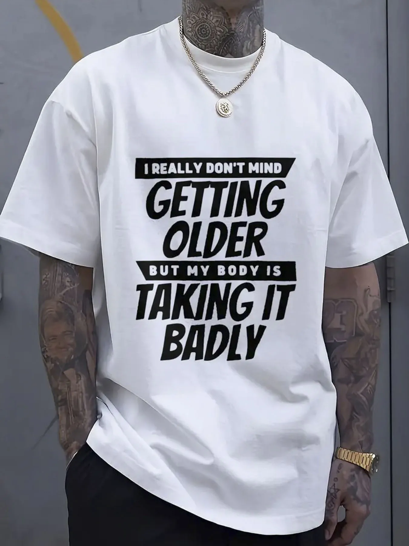 Fun Letter Graphic Printing Summer Autumn Winter Men's and Women's Short Sleeved T-shirts Casual Loose Outdoor Street Fashion