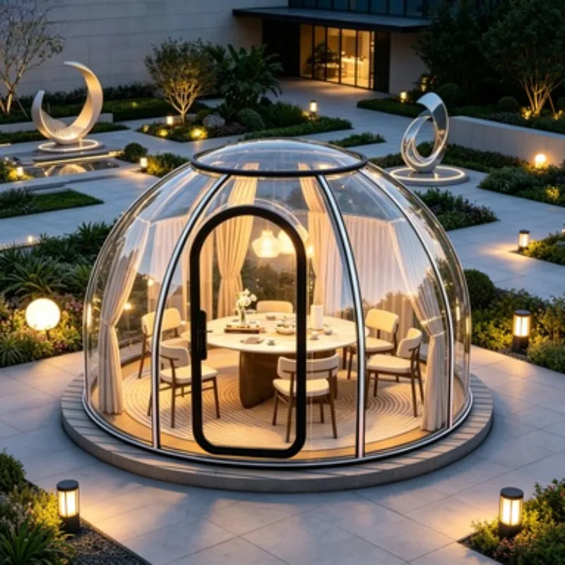 Luxury Waterproof Polycarbonate Dome House, Starry Sky Bubble Room for Eco-Resorts and High-End Glamping Destinations