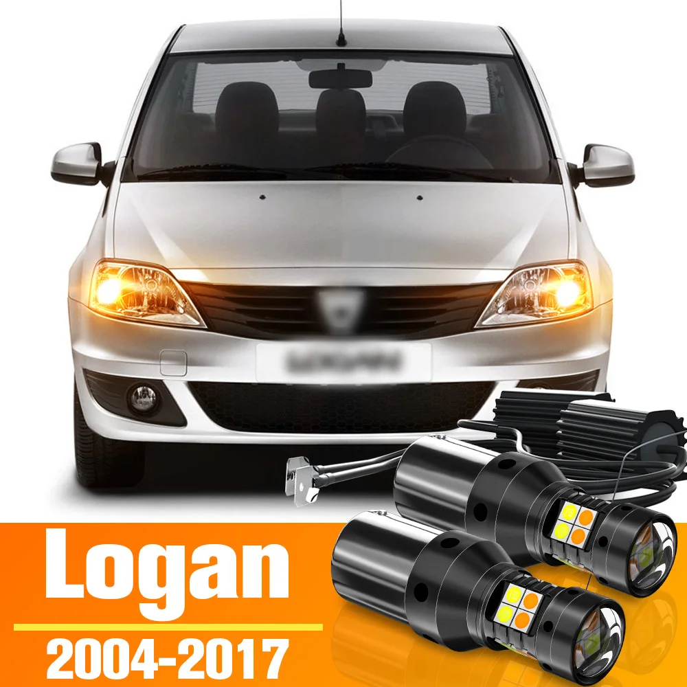 2x Dual Mode LED Turn Signal+Daytime Running Light DRL Accessories For Dacia Logan 2004-2017 2010 2011 2012 2013 2014 2015 2016